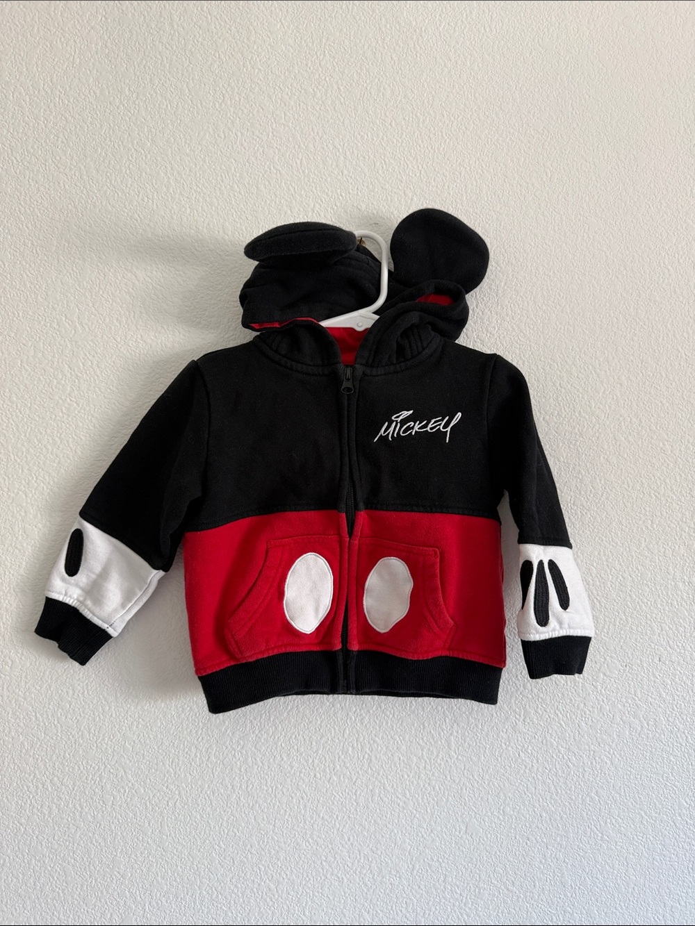 Disney Mickey Hooded Zip Jacket - Black, Red & White